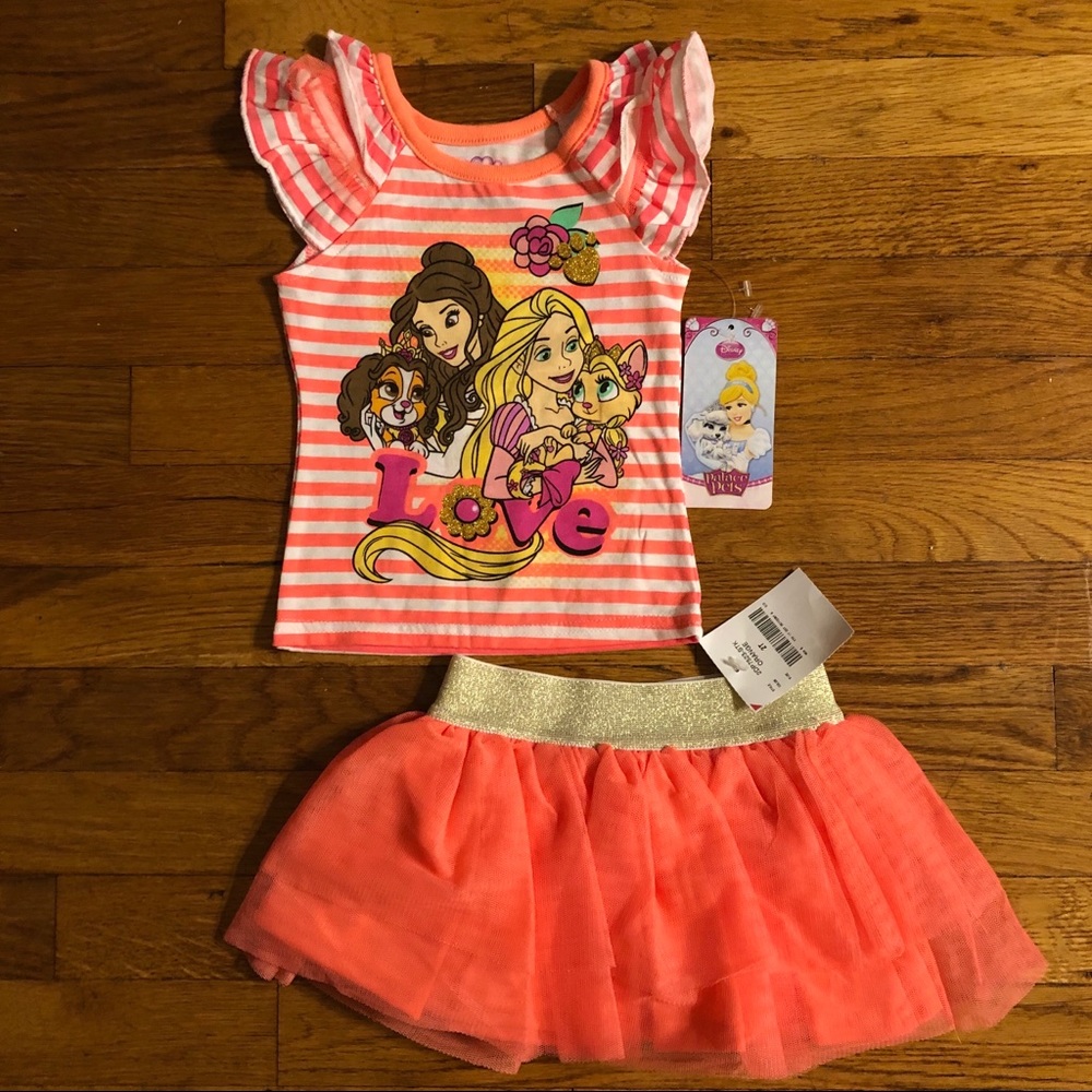 Girls shirt and tutu 2T Disney BRAND NEW